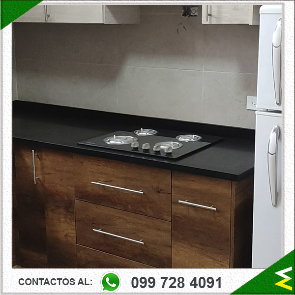 instalacion-de-cocina madera cuarzo negro PURO fregadero capelo-sector-quito-sur-(004)