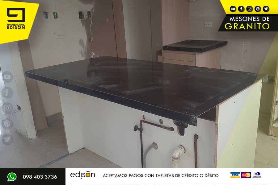 GRANITO PARA MESONES negro san gabriel cocina meson granito sector armenia REMODELACIONES EDISON COCINA GRANITO.004