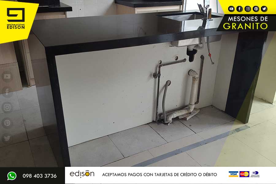 GRANITO PARA MESONES negro san gabriel cocina meson granito sector armenia REMODELACIONES EDISON COCINA GRANITO.005