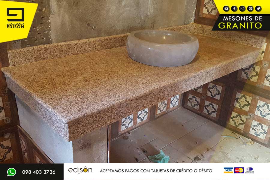 INSTALACION DE GRANITO CHINO EN TU MESON DE COCINA O BAÑO maracuya meson cocina y baños sector tabacundo BAÑO GRANITO.002