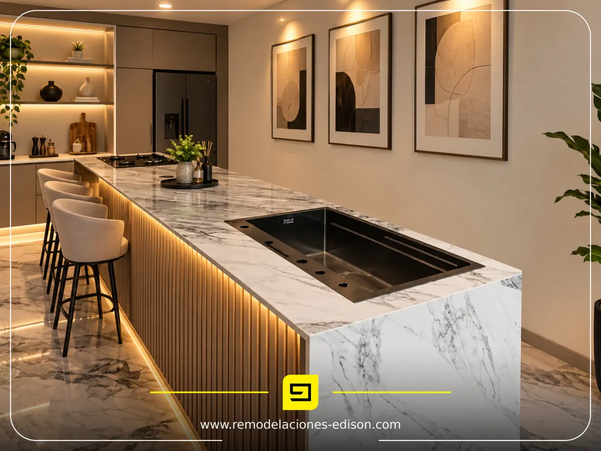Resultado final · Cocina Piedra sinterizada en Quito Norte
