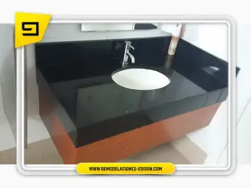 Baño Cuarzo Negro Puro Tumbaco - proyecto terminado