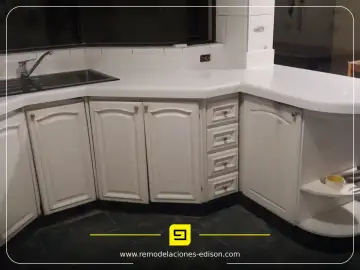 Cocina Cuarzo Blanco Puro Quito Norte - proyecto terminado