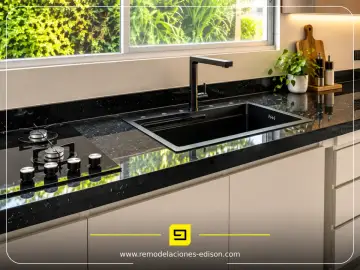 Cocina Granito VERDE UBATUBA - proyecto terminado